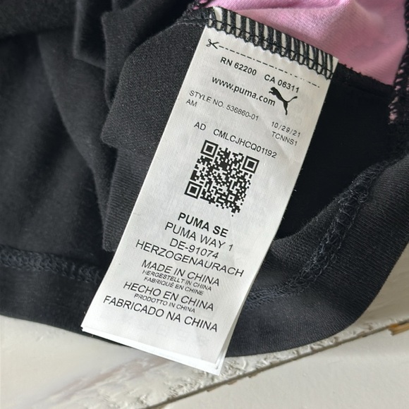 Puma size large cotton black and pink, hypnotized bralette , NWT - Picture 11 of 12